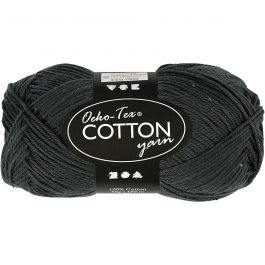 Cotton Yarn, anthracite grey, no. 8/4, L: 170 m, 50 g/ 1 ball [HOB-431200]