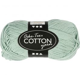 Cotton Yarn, mint green, no. 8/4, L: 170 m, 50 g/ 1 ball [HOB-431210]