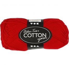 Cotton Yarn, dark red, no. 8/4, L: 170 m, 50 g/ 1 ball [HOB-431240]