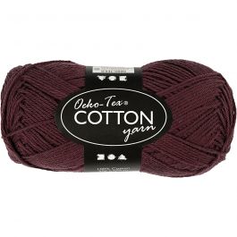 Cotton Yarn, plum, no. 8/4, L: 170 m, 50 g/ 1 ball [HOB-431250]