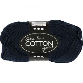 Cotton Yarn, dark blue, no. 8/4, L: 170 m, 50 g/ 1 ball [HOB-431280]