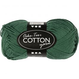 Cotton Yarn, dark green, no. 8/4, L: 170 m, 50 g/ 1 ball [HOB-431290]