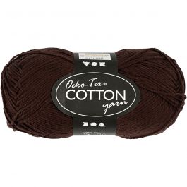 Cotton Yarn, dark brown, no. 8/4, L: 170 m, 50 g/ 1 ball [HOB-431300]