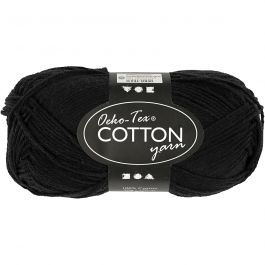 Cotton Yarn, black, no. 8/4, L: 170 m, 50 g/ 1 ball [HOB-431310]