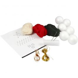 Christmas baubles, D: 6 cm, 6 pc/ 1 pack [HOB-441824]