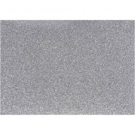 Iron on foil, silver, 148x210 mm, glitter, 1 sheet [HOB-44327]