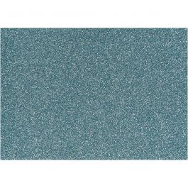 Iron on foil, light blue, 148x210 mm, glitter, 1 sheet [HOB-44335]