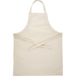 Apron, natural, L: 70 cm, W: 55 cm, size 7-12 years, 210 g, 1 pc [HOB-44587]