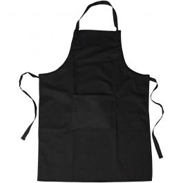 Apron, black, L: 89 cm, W: 66 cm, size M-XL cm, 210 g, 1 pc [HOB-44588]