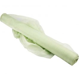 Organza Fabric, light green, W: 50 cm, glossy, 10 m/ 1 roll [HOB-44653]