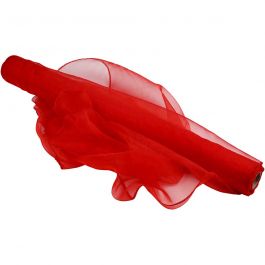 Organza Fabric, red, W: 50 cm, 10 m/ 1 roll [HOB-44662]