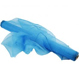 Organza Fabric, turquoise, W: 50 cm, 10 m/ 1 roll [HOB-44666]