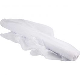 Organza Fabric, white, W: 50 cm, 10 m/ 1 roll [HOB-44669]
