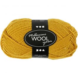 Melbourne Yarn, dark yellow, L: 92 m, 50 g/ 1 ball [HOB-44714]