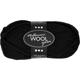 Melbourne Yarn, black, L: 92 m, 50 g/ 1 ball [HOB-44724]