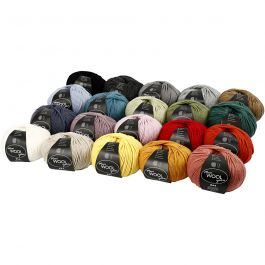 Wool yarn, assorted colours, L: 125 m, 20x100 g/ 1 pack [HOB-447400]