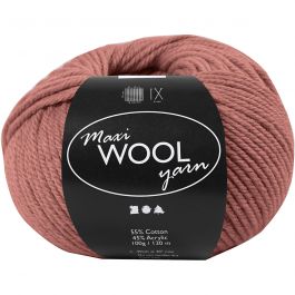 Wool yarn, dark rose, L: 125 m, 100 g/ 1 ball [HOB-447405]