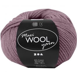 Wool yarn, lavender, L: 125 m, 100 g/ 1 ball [HOB-447408]