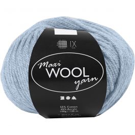 Wool yarn, dusty blue, L: 125 m, 100 g/ 1 ball [HOB-447409]
