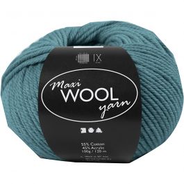 Wool yarn, petrol, L: 125 m, 100 g/ 1 ball [HOB-447411]