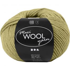 Wool yarn, light green, L: 125 m, 100 g/ 1 ball [HOB-447414]