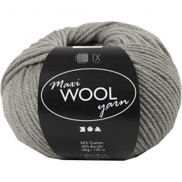 Wool yarn, grey mixture, L: 125 m, 100 g/ 1 ball [HOB-447418]