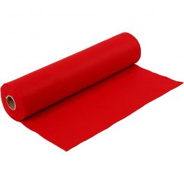 Craft Felt, red, W: 45 cm, thickness 1,5 mm, 180-200 g, 5 m/ 1 roll [HOB-45012]
