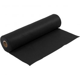 Craft Felt, black, W: 45 cm, thickness 1,5 mm, 180-200 g, 5 m/ 1 roll [HOB-45036]