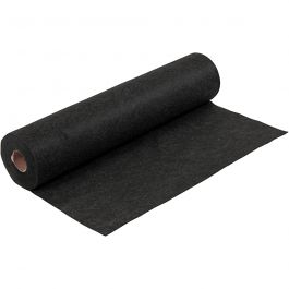 Craft Felt, black, W: 45 cm, thickness 1,5 mm, textured, 180-200 g, 5 m/ 1 roll [HOB-45038]