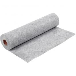 Craft Felt, grey, W: 45 cm, thickness 1,5 mm, textured, 180-200 g, 5 m/ 1 roll [HOB-45048]