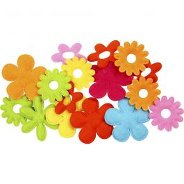 Felt Flowers, size 35x45 mm, thickness 1,2 mm, 16 pc/ 1 pack [HOB-450731]