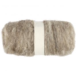 Carded Wool, natural, 100g
