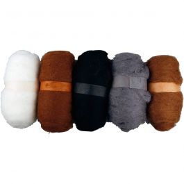 Carded Wool, nature harmony, 5x100g