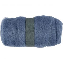 Carded Wool, sky-blue, 100g