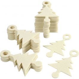 Felt shape, size 8x13 cm, thickness 3 mm, Christmas Tree, 40pcs