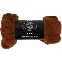 Merino Wool,  21 micron, brown, South America, 100g