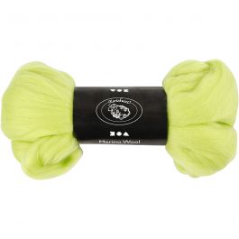 Merino Wool,  21 micron, lime green, South America, 100g