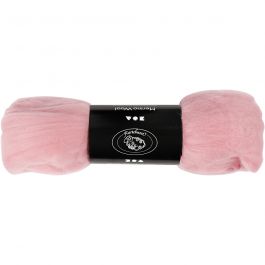 Merino Wool,  21 micron, light pink, South America, 100g