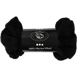 Merino Wool,  21 micron, black, South America, 100g