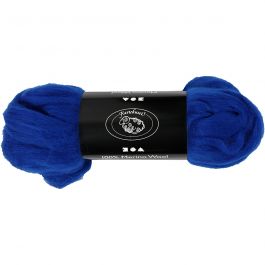 Merino Wool,  21 micron, royal blue, South America, 100g