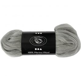 Merino Wool,  21 micron, grey, South America, 100g