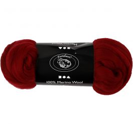 Merino Wool,  21 micron, dark red, South America, 100g