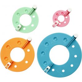 Pom-Pom Makers, D: 3,5+5,5+7+9 cm, 4 pc/ 1 set [HOB-46135]