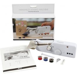 Handheld sewing machine, white, H: 6,7 cm, L: 20,5 cm, W: 3,5 cm, 1 pc [HOB-46143]