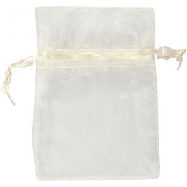 Organza Bags, off-white, 10 pc/ 1 pack [HOB-47429]