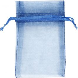Organza Bags, blue, size 7x10 cm, 10 pc/ 1 pack [HOB-4743904]