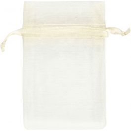 Organza Bags, off-white, size 7x10 cm, 10 pc/ 1 pack [HOB-4743921]