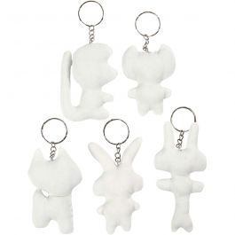 Fabric Figures with key rings, H: 6-10 cm, 5 pc/ 1 pack [HOB-49503]