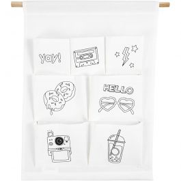 Hanging Organiser, H: 46 cm, W: 34 cm, 145 g, white, 1 pc [HOB-49738]