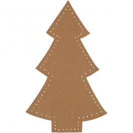 Christmas tree, natural, H: 18 cm, W: 11 cm, 350 g, 4 pc/ 1 pack [HOB-498770]
